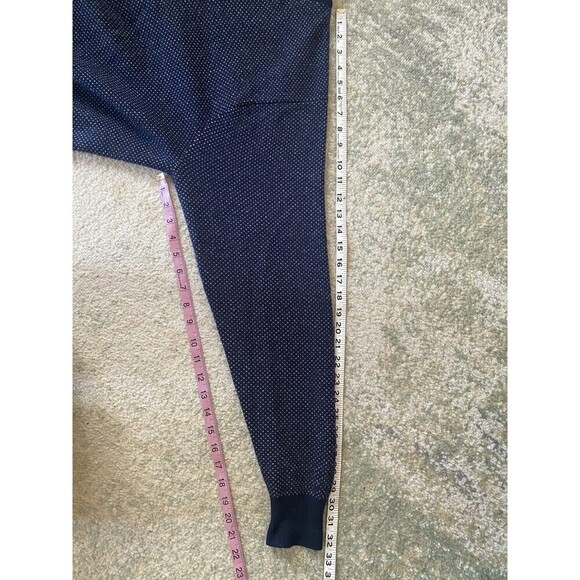 Peter Millar Sz M Merino Wool Cashmere 1/4 Blue/White Polka Dot Zip Knit Sweater - Picture 5 of 9